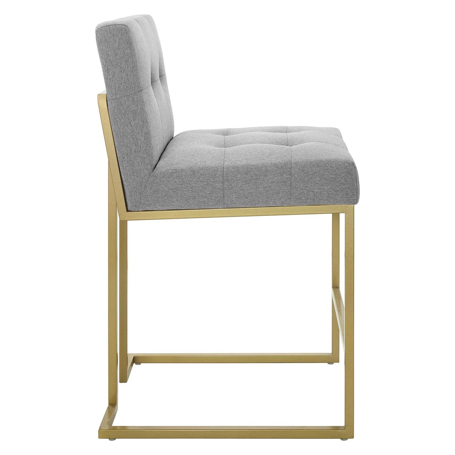 Privy Gold Stainless Steel Upholstered Fabric Counter Stool By HouseBean