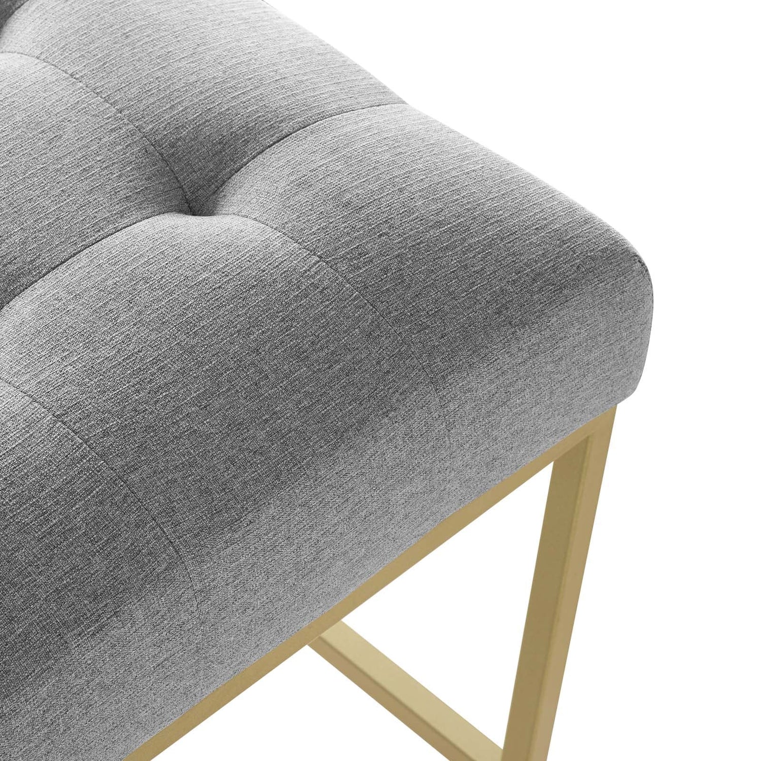 Privy Gold Stainless Steel Upholstered Fabric Counter Stool By HouseBean