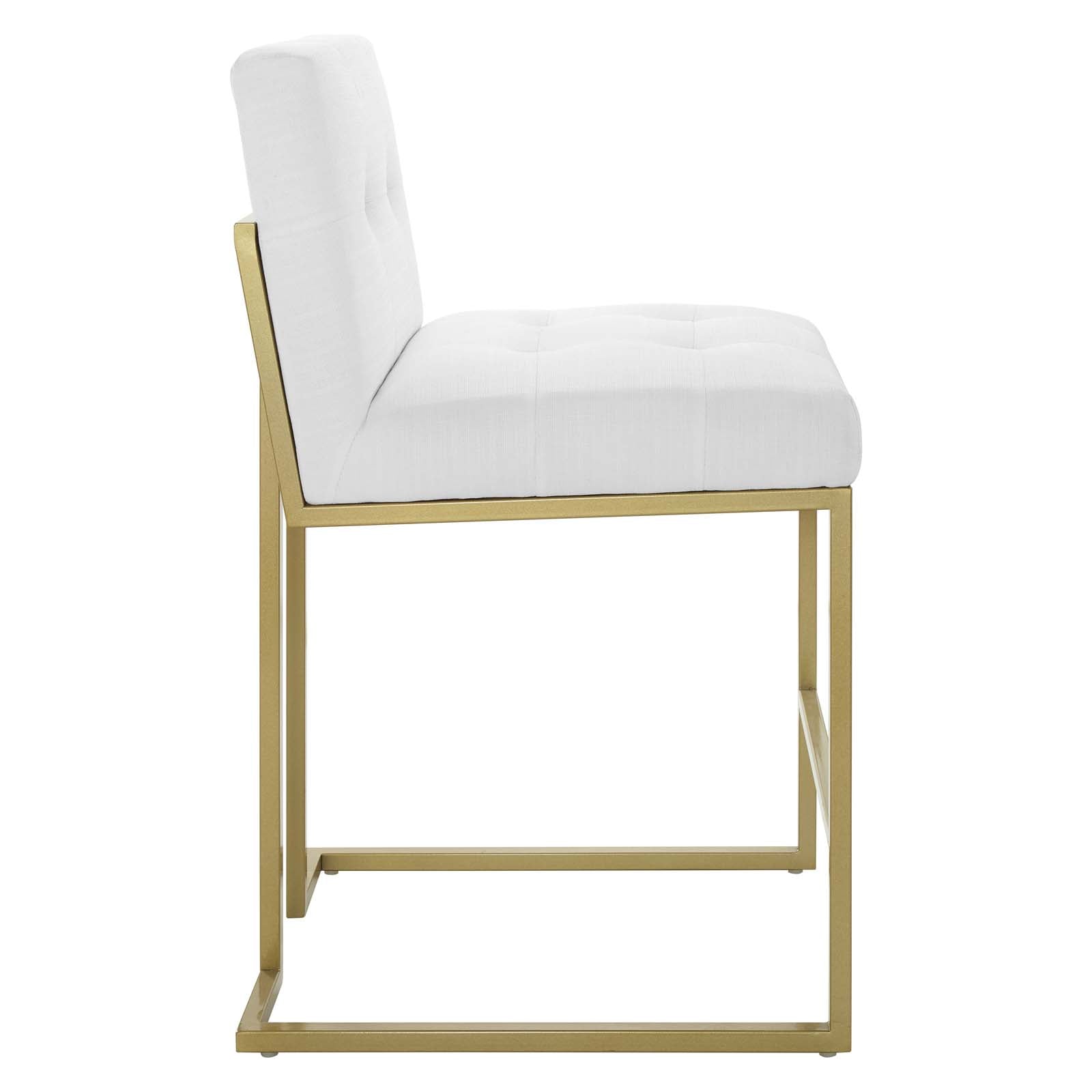 Privy Gold Stainless Steel Upholstered Fabric Counter Stool By HouseBean