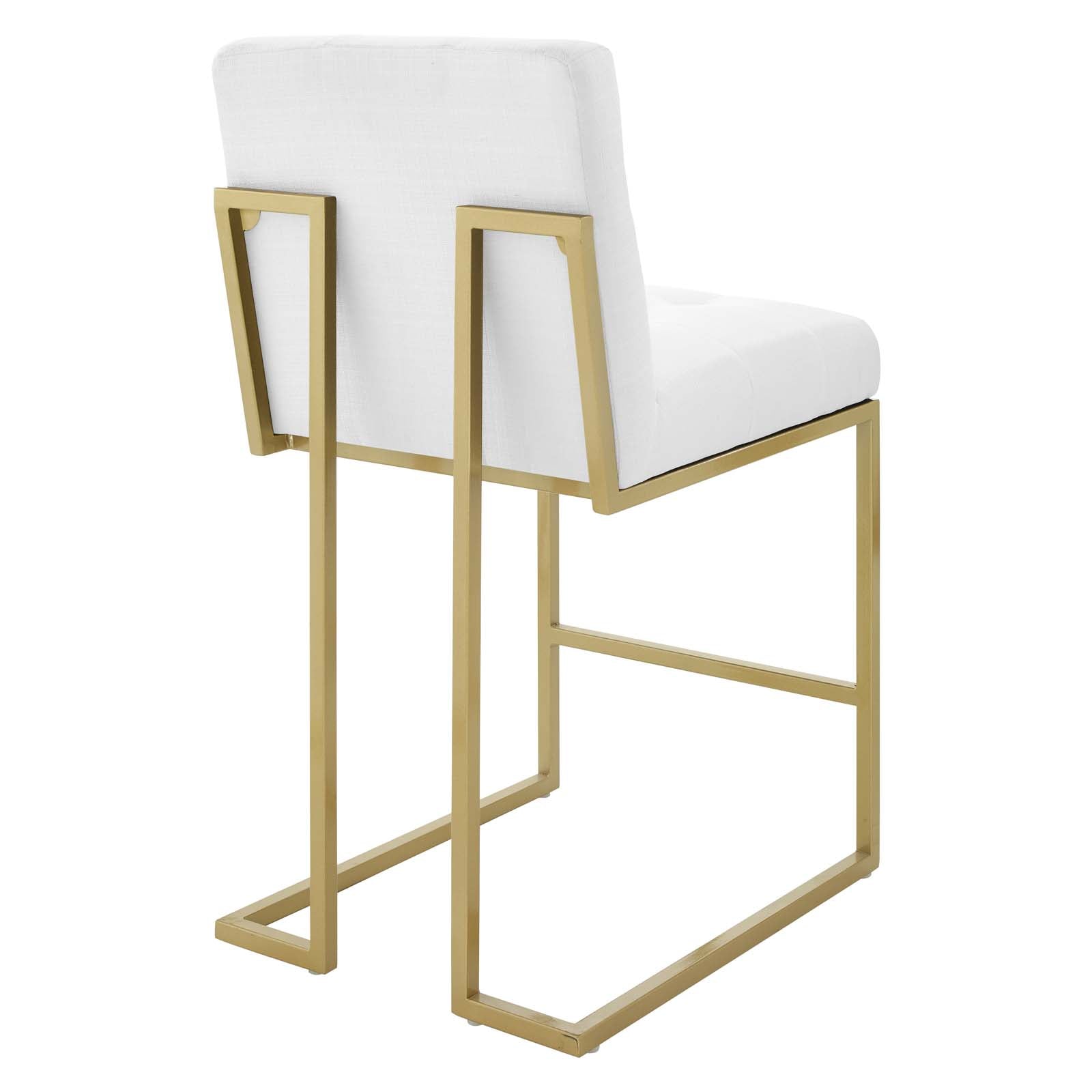 Privy Gold Stainless Steel Upholstered Fabric Counter Stool By HouseBean