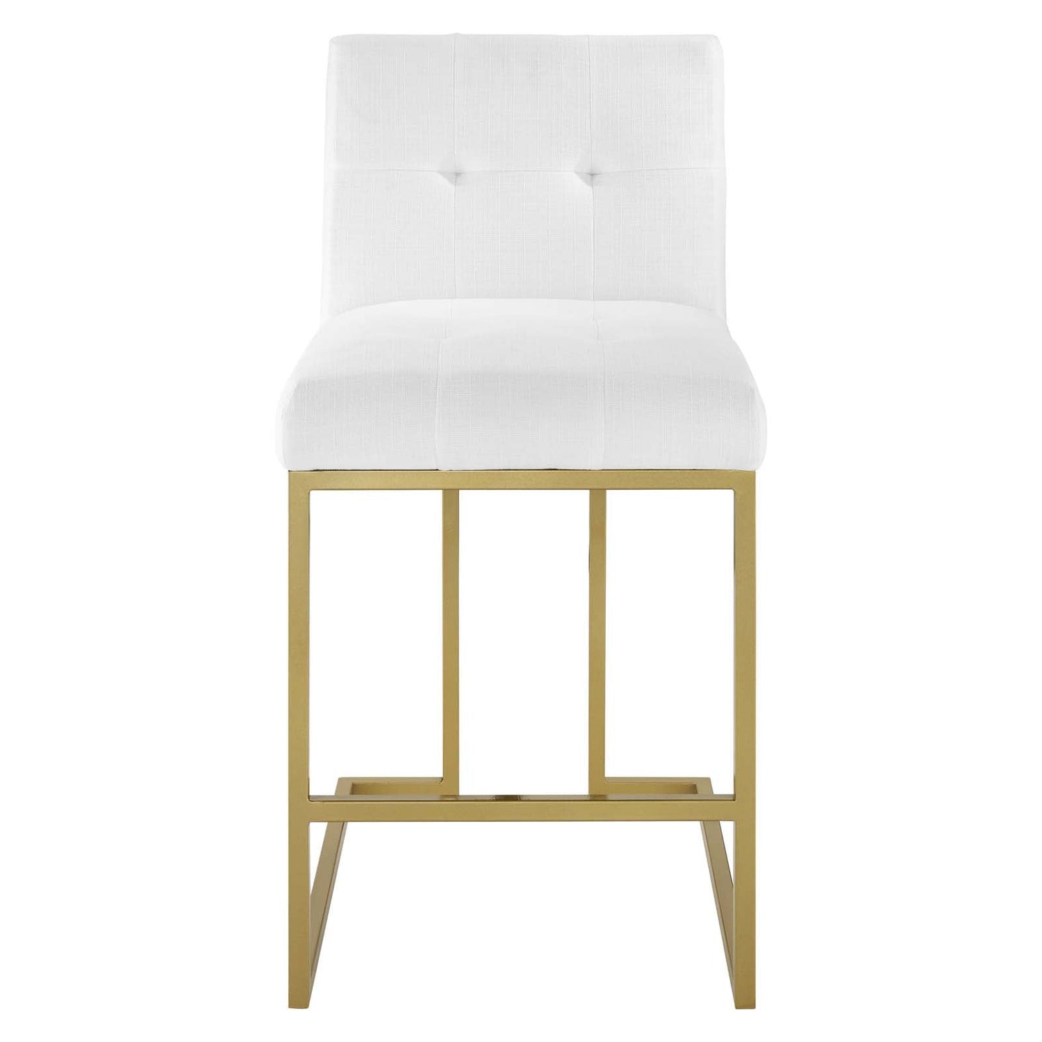 Privy Gold Stainless Steel Upholstered Fabric Counter Stool By HouseBean