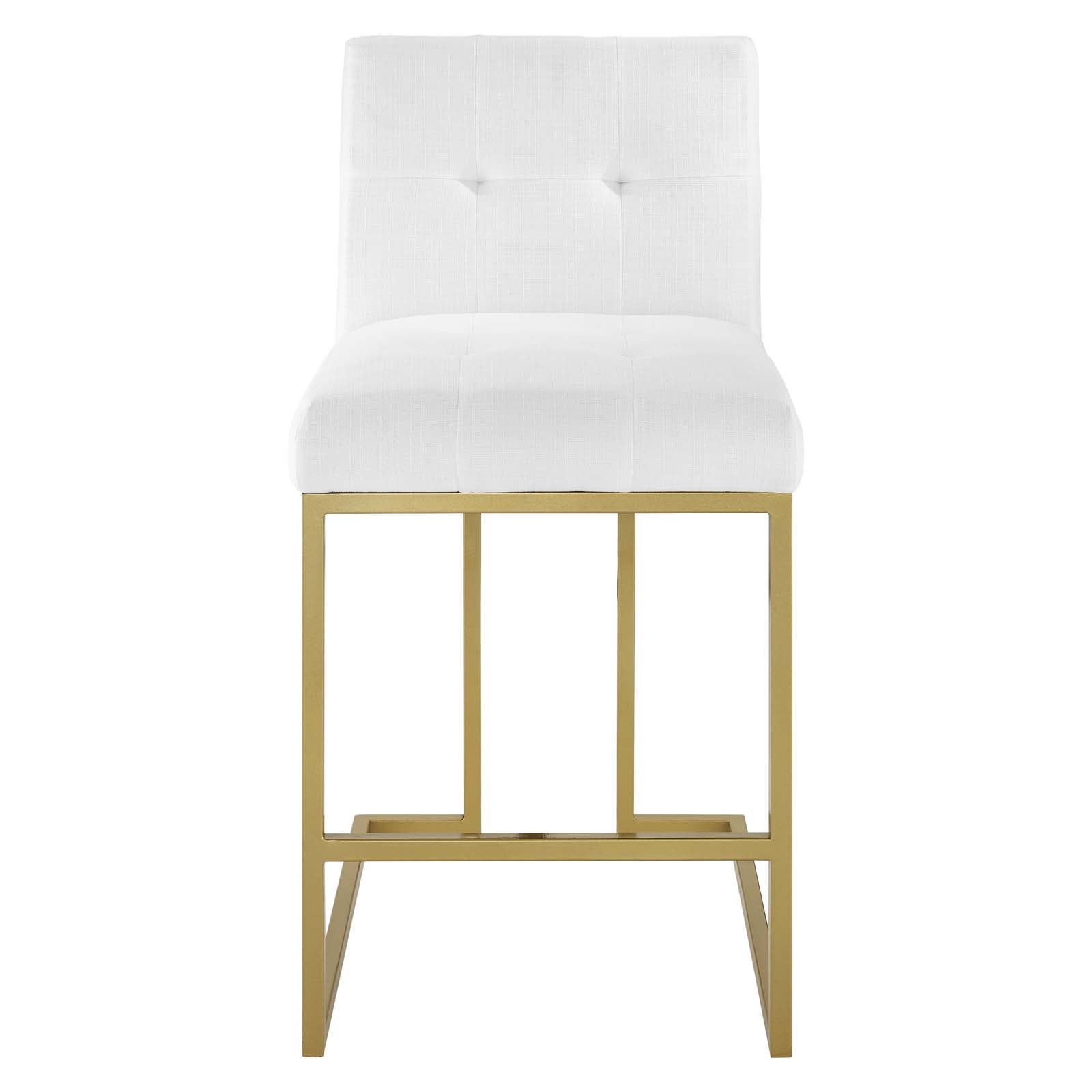 Privy Gold Stainless Steel Upholstered Fabric Counter Stool By HouseBean