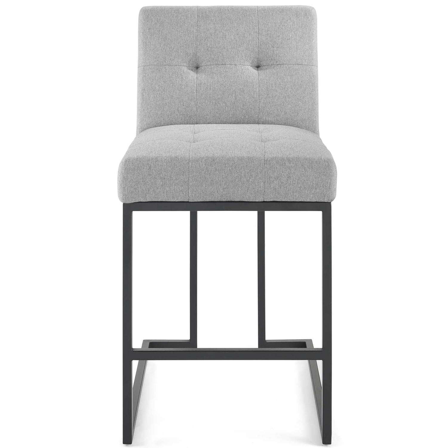 Privy Black Stainless Steel Upholstered Fabric Counter Stool By HouseBean