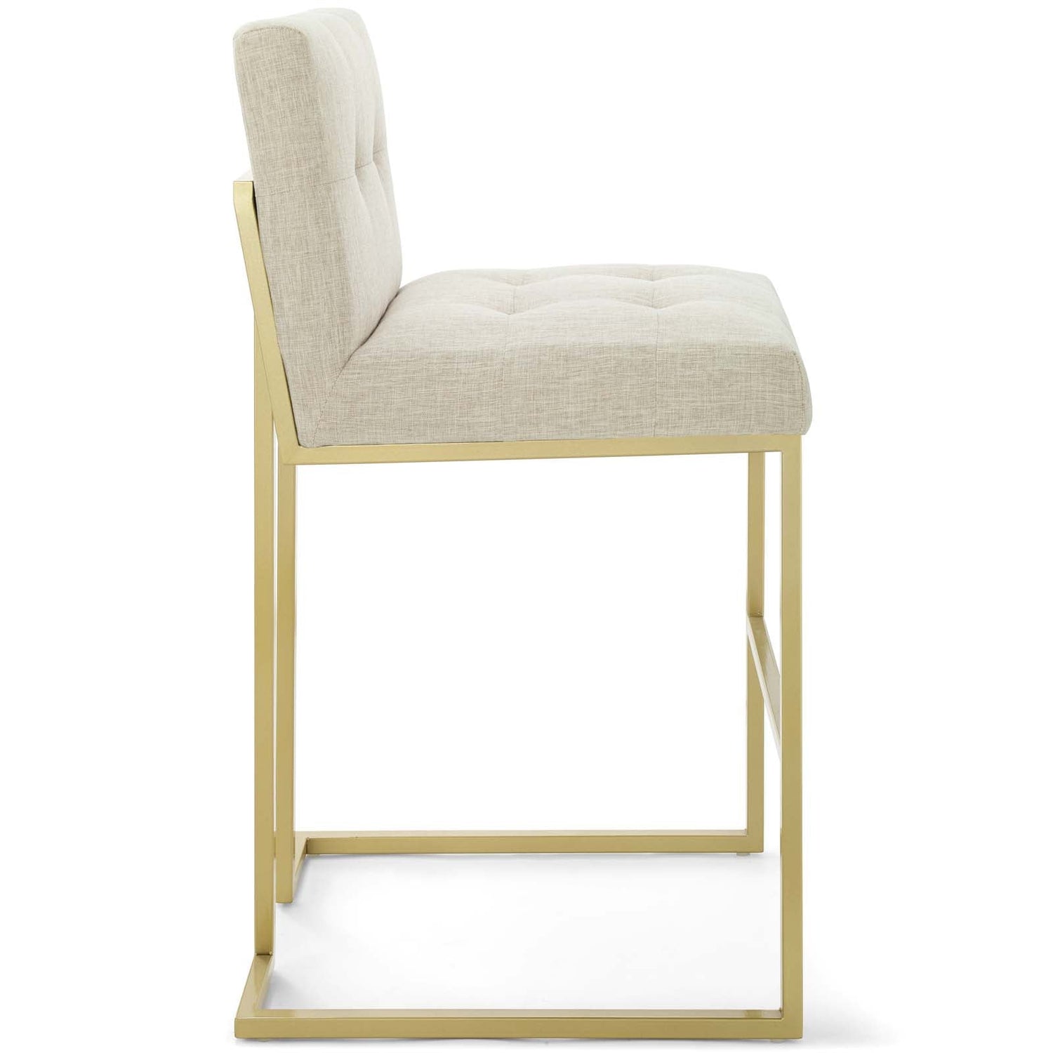 Privy Gold Stainless Steel Upholstered Fabric Bar Stool By HouseBean