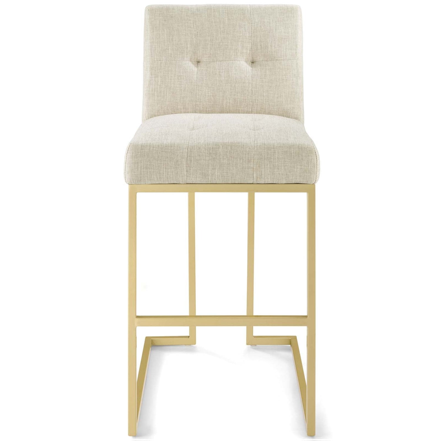 Privy Gold Stainless Steel Upholstered Fabric Bar Stool By HouseBean