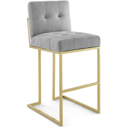 Privy Gold Stainless Steel Upholstered Fabric Bar Stool By HouseBean