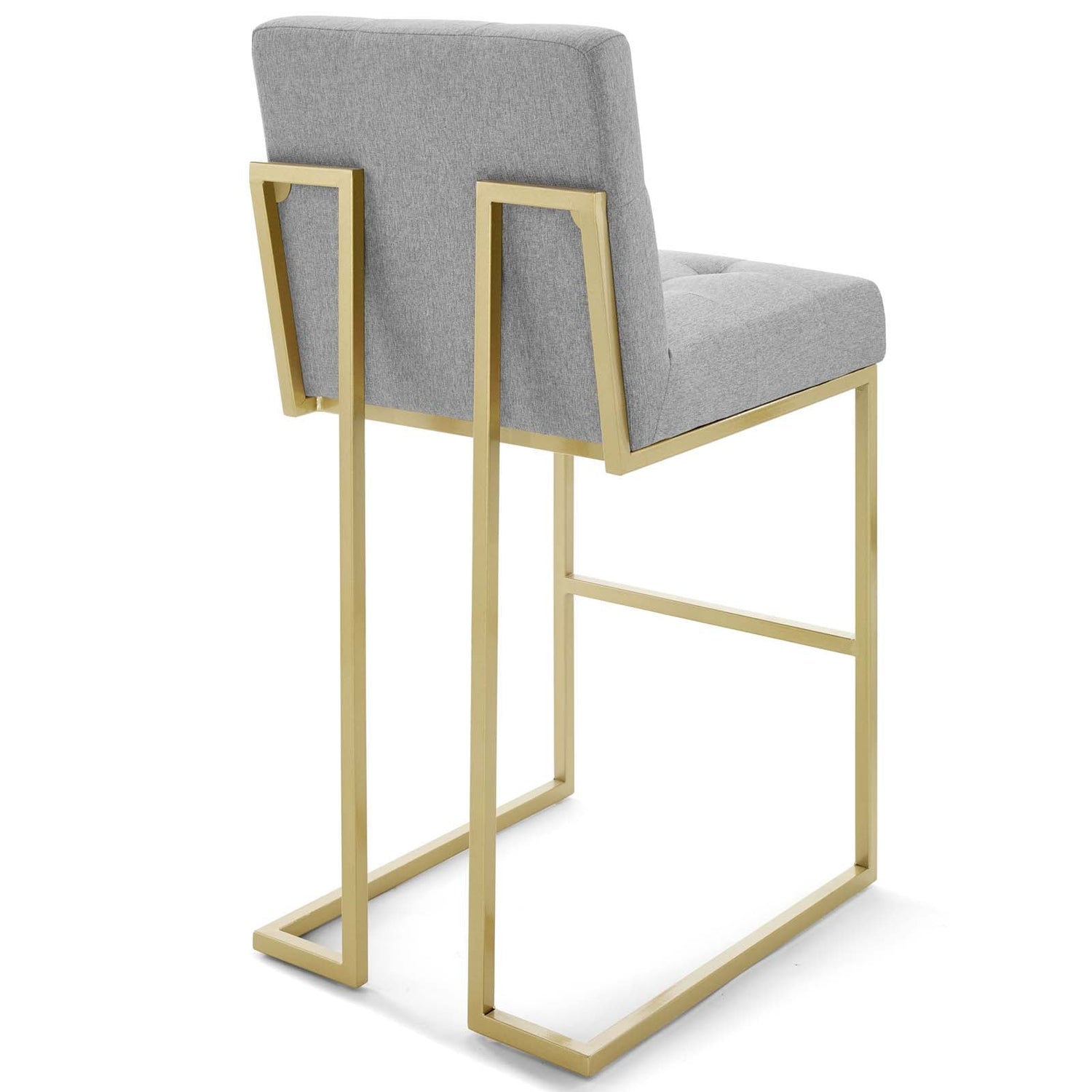 Privy Gold Stainless Steel Upholstered Fabric Bar Stool By HouseBean