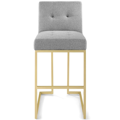 Privy Gold Stainless Steel Upholstered Fabric Bar Stool By HouseBean