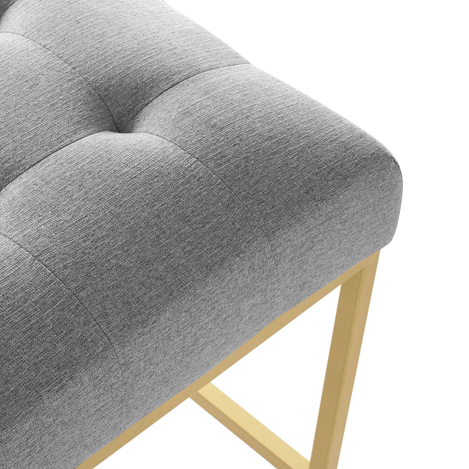 Privy Gold Stainless Steel Upholstered Fabric Bar Stool By HouseBean