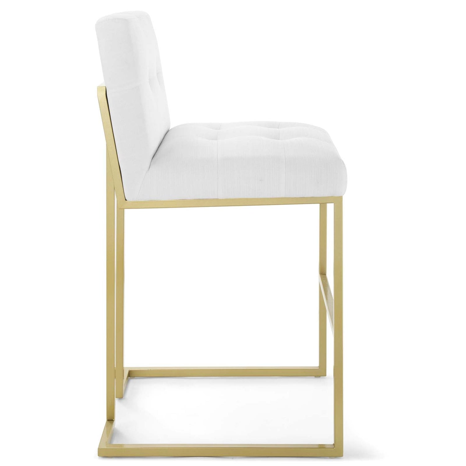 Privy Gold Stainless Steel Upholstered Fabric Bar Stool By HouseBean