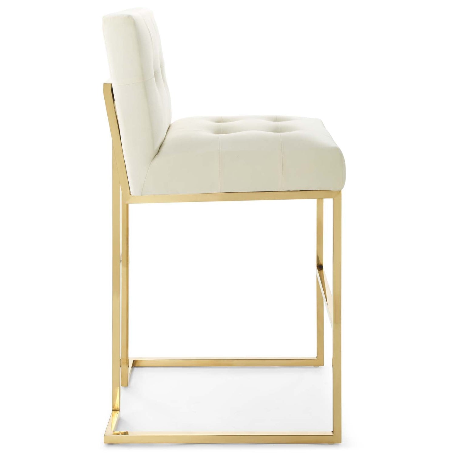 Privy Gold Stainless Steel Performance Velvet Bar Stool By HouseBean