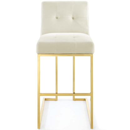 Privy Gold Stainless Steel Performance Velvet Bar Stool By HouseBean