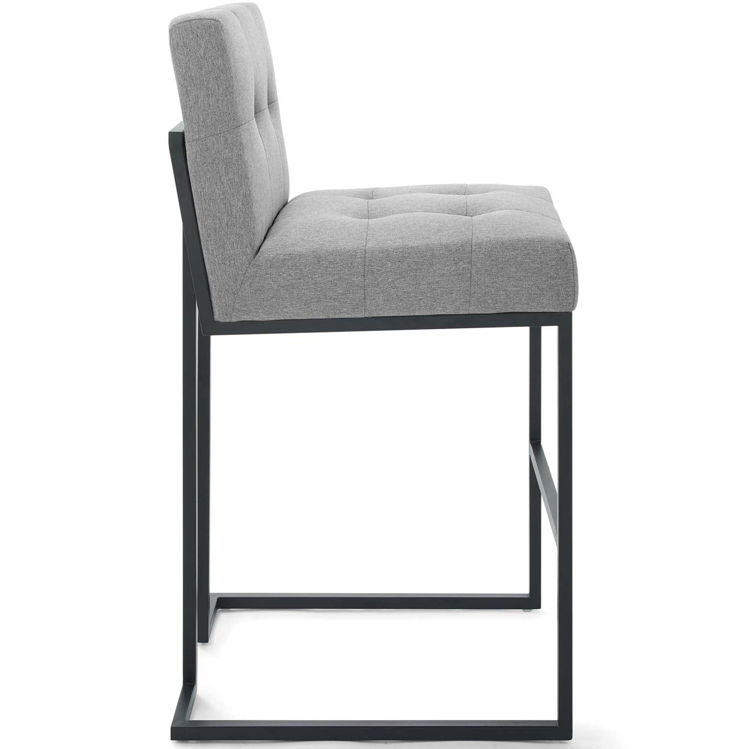 Privy Black Stainless Steel Upholstered Fabric Bar Stool By HouseBean