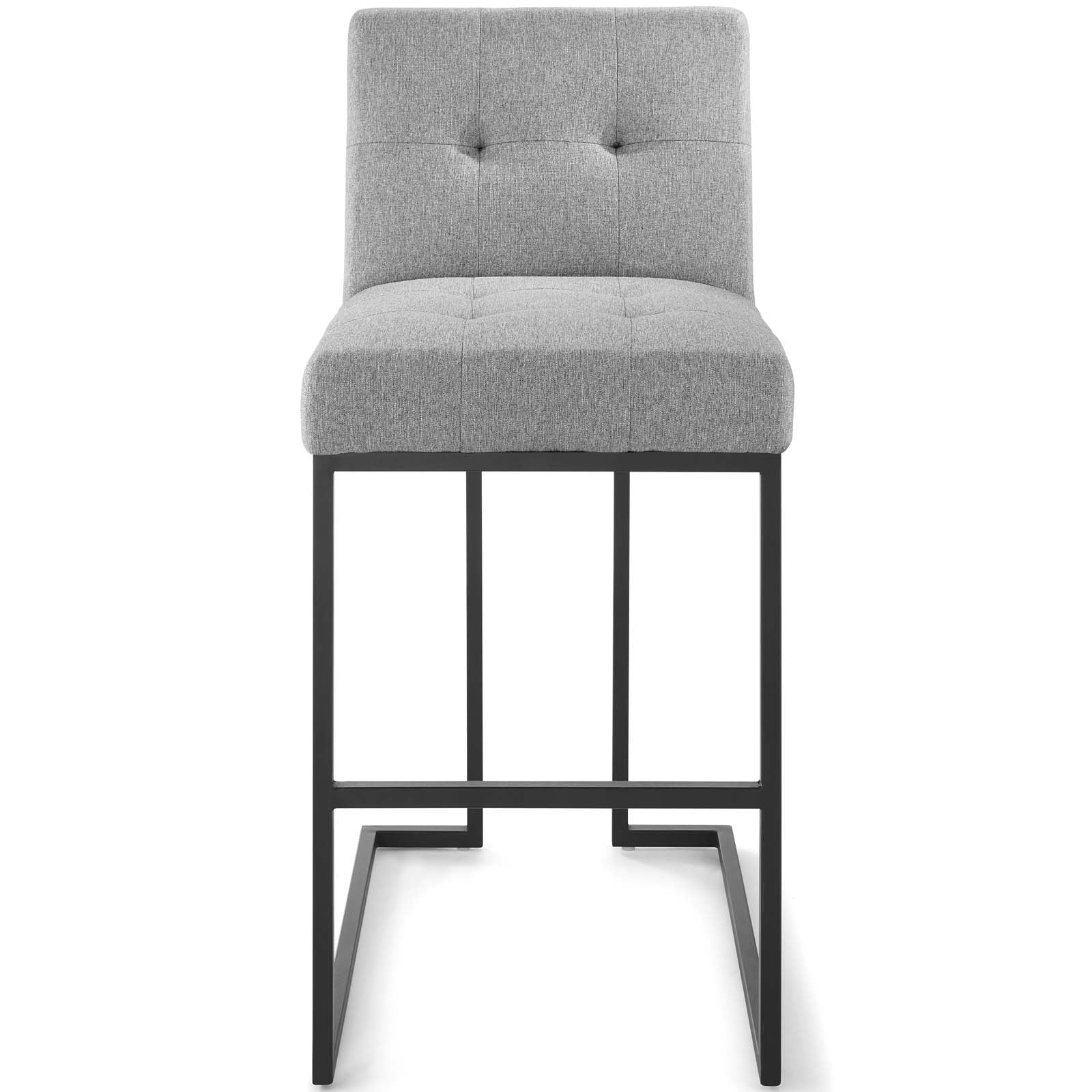 Privy Black Stainless Steel Upholstered Fabric Bar Stool By HouseBean