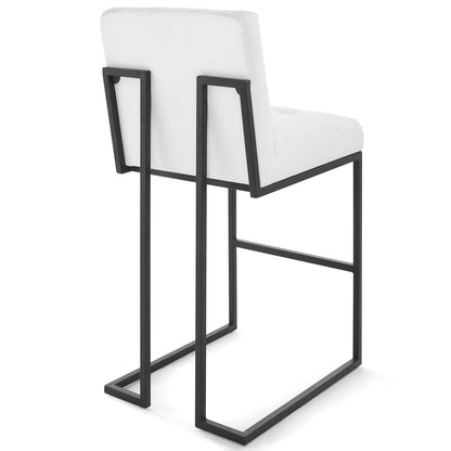 Privy Black Stainless Steel Upholstered Fabric Bar Stool By HouseBean