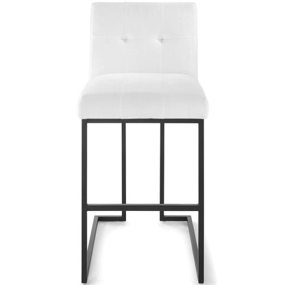 Privy Black Stainless Steel Upholstered Fabric Bar Stool By HouseBean