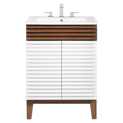 Render 18&quot; and 24&quot; Bathroom Vanities with White Basin Included by Modway