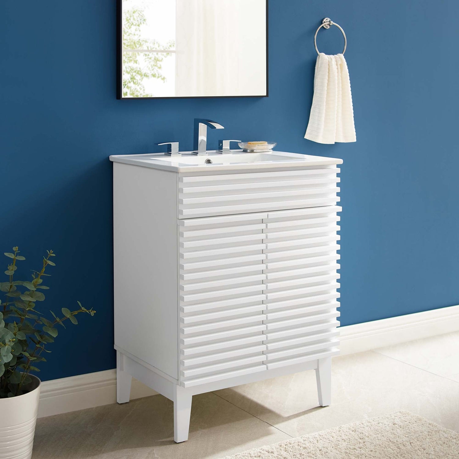 Render 18&quot; and 24&quot; Bathroom Vanities with White Basin Included by Modway