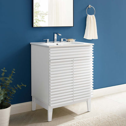 Render 18&quot; and 24&quot; Bathroom Vanities with White Basin Included by Modway