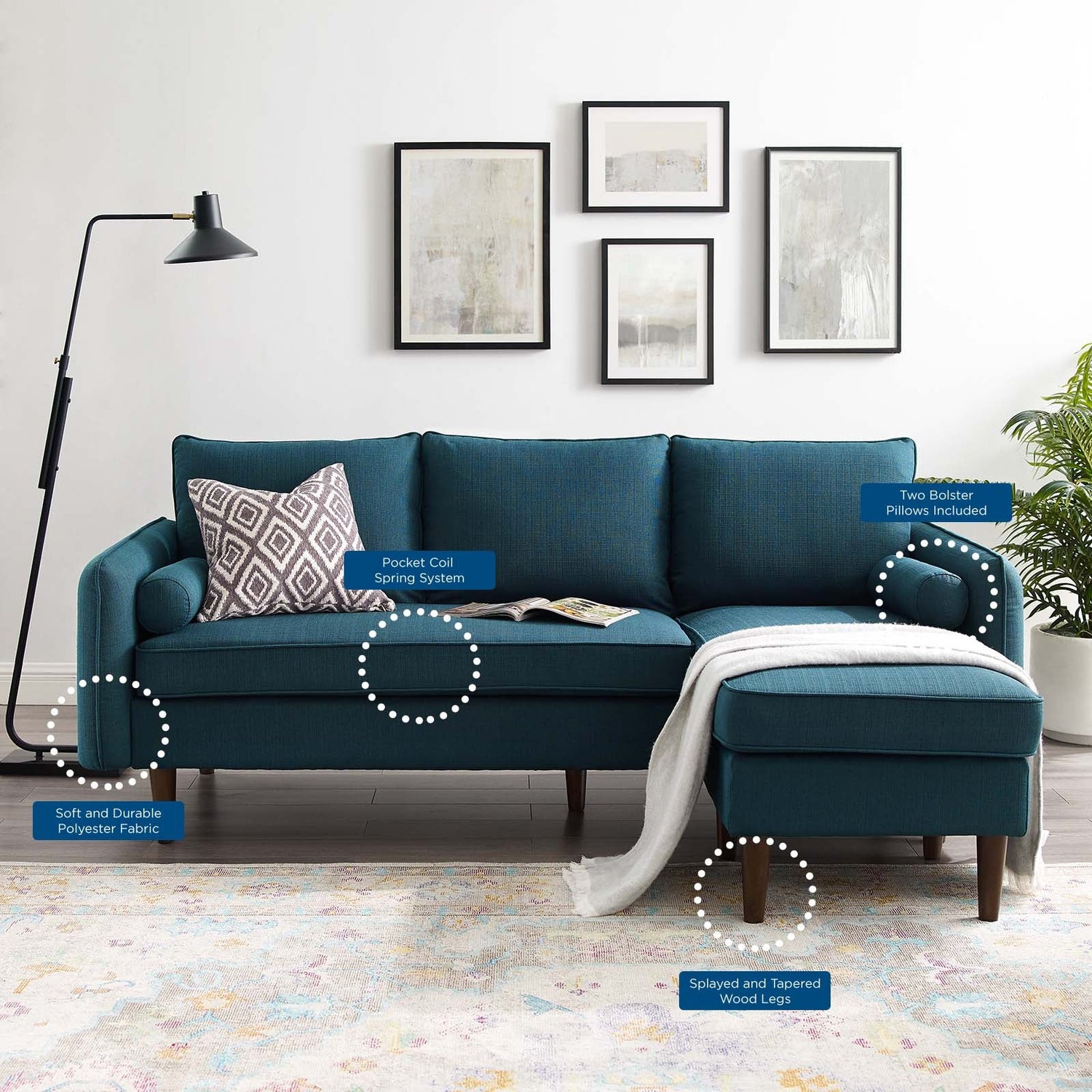 Revive Upholstered Right or Left Sectional Sofa by Modway