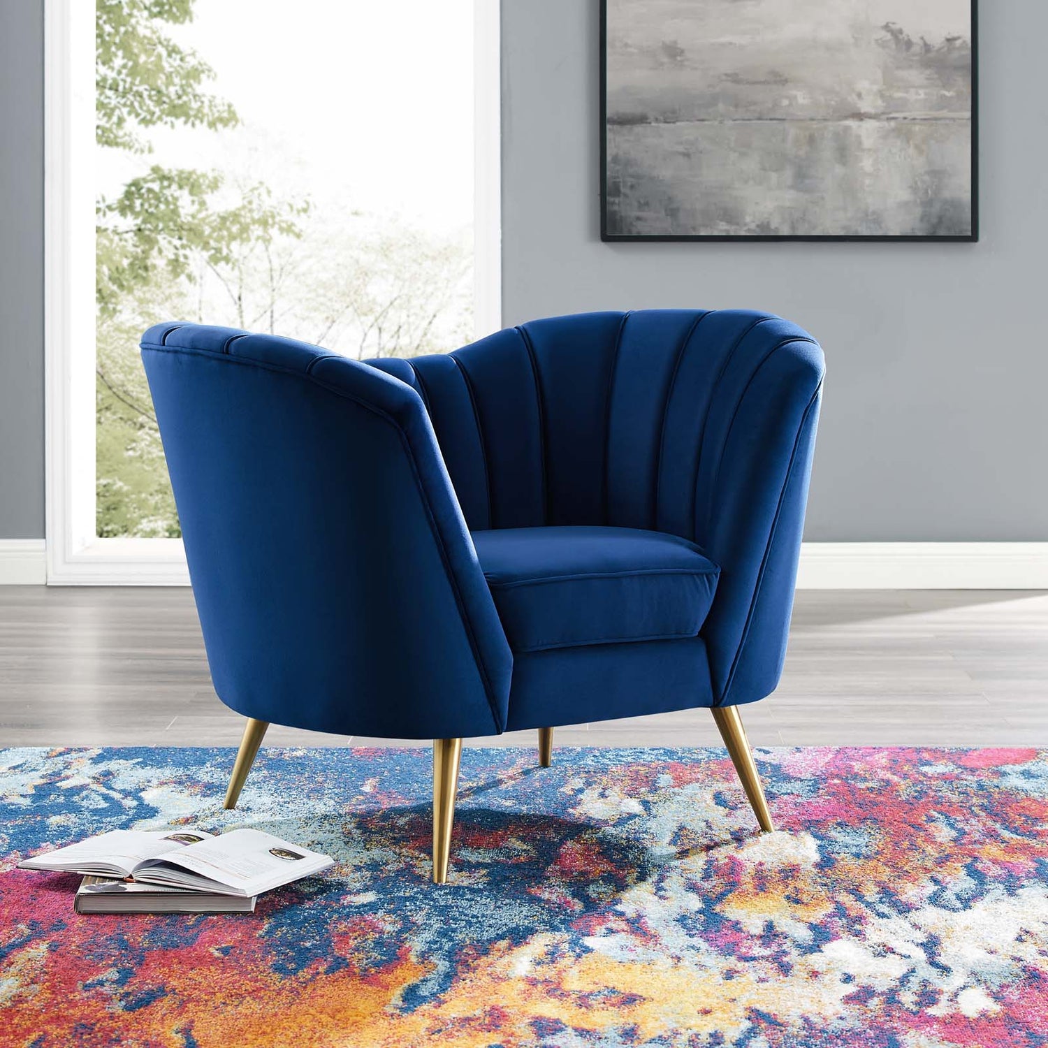 Opportunity Performance Velvet Armchair By HouseBean