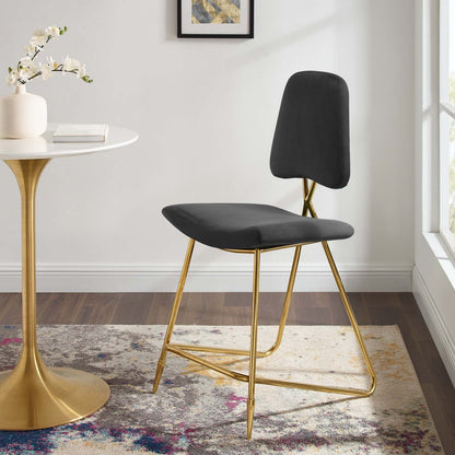 Ponder Performance Velvet Counter Stool By HouseBean