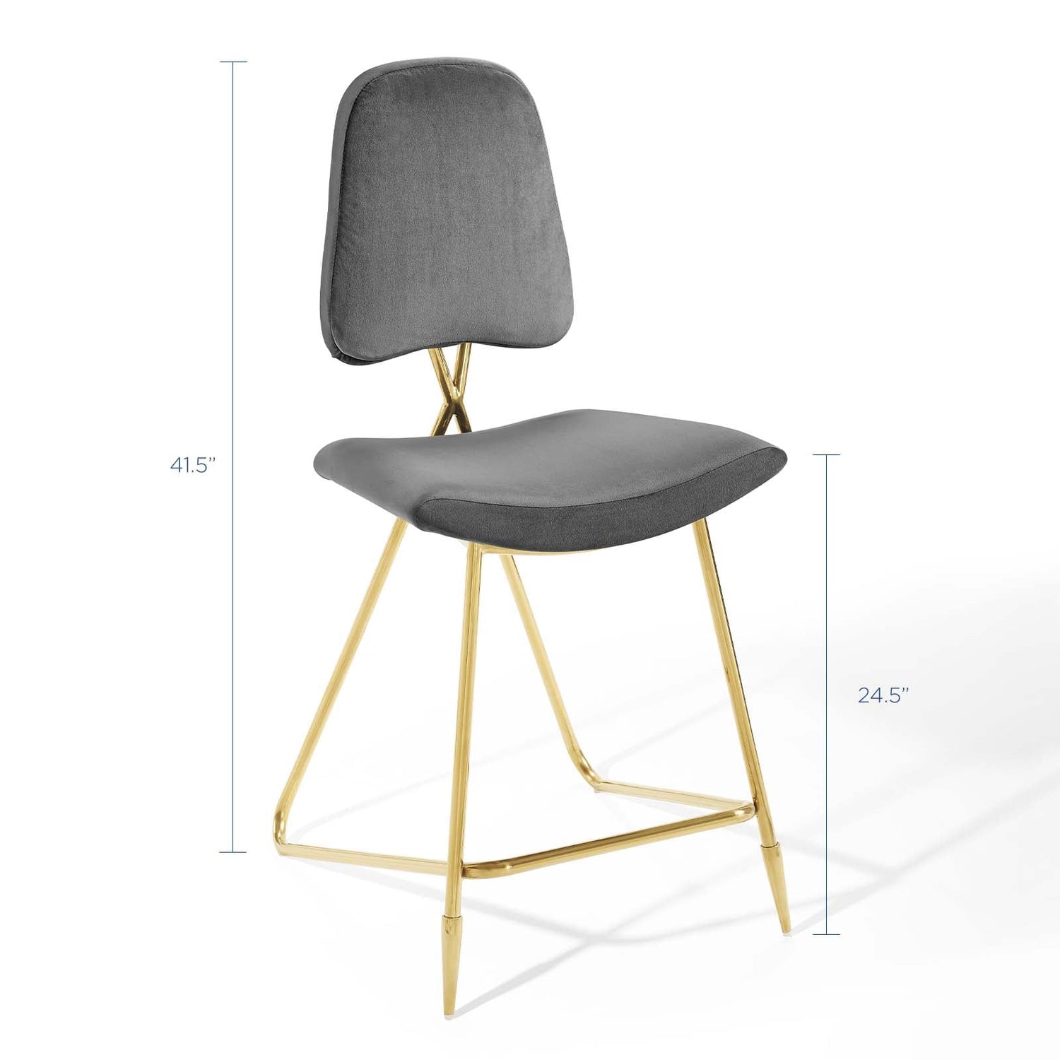 Ponder Performance Velvet Counter Stool By HouseBean