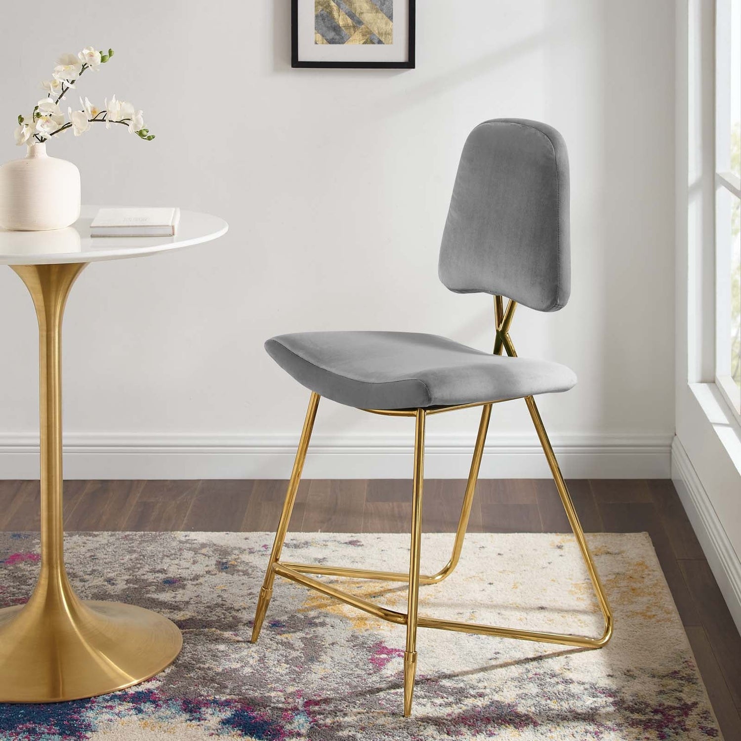 Ponder Performance Velvet Counter Stool By HouseBean