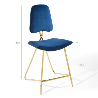 Ponder Performance Velvet Counter Stool By HouseBean