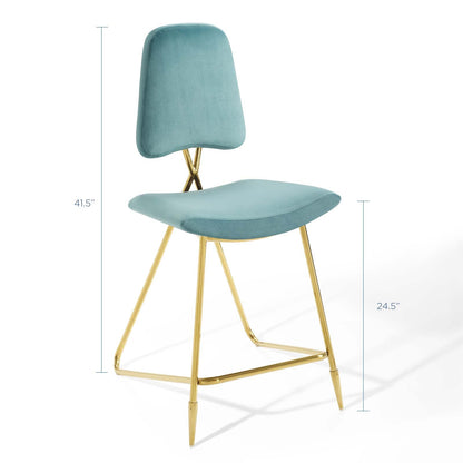 Ponder Performance Velvet Counter Stool By HouseBean