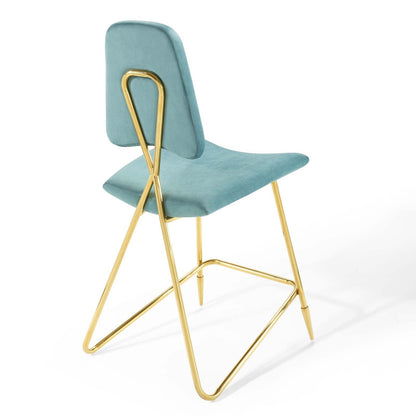 Ponder Performance Velvet Counter Stool By HouseBean