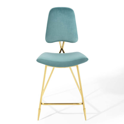 Ponder Performance Velvet Counter Stool By HouseBean