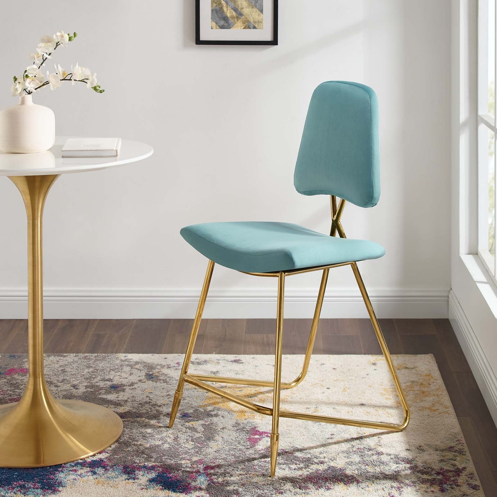 Ponder Performance Velvet Counter Stool By HouseBean