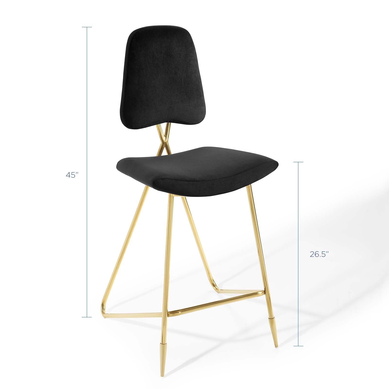 Ponder Performance Velvet Bar Stool By HouseBean