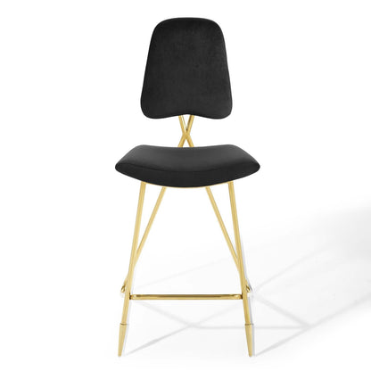 Ponder Performance Velvet Bar Stool By HouseBean