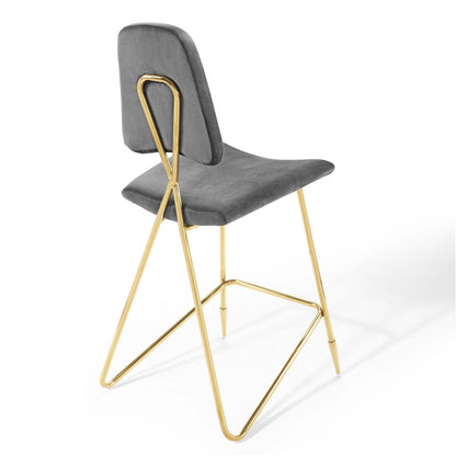 Ponder Performance Velvet Bar Stool By HouseBean