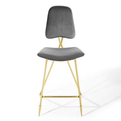 Ponder Performance Velvet Bar Stool By HouseBean