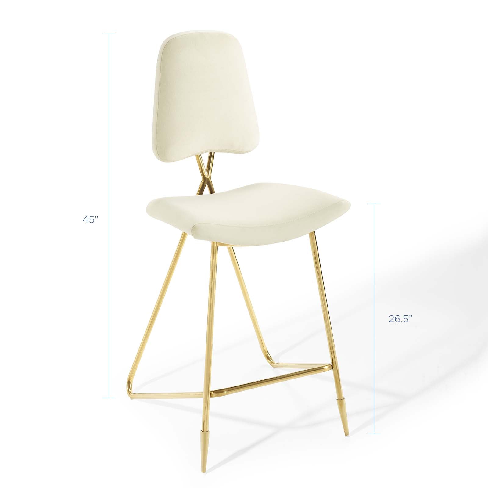 Ponder Performance Velvet Bar Stool By HouseBean