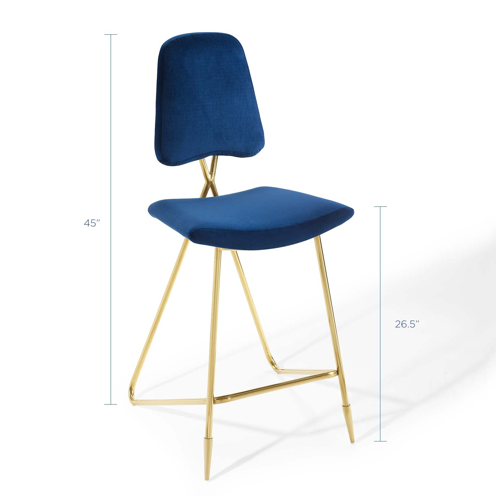 Ponder Performance Velvet Bar Stool By HouseBean