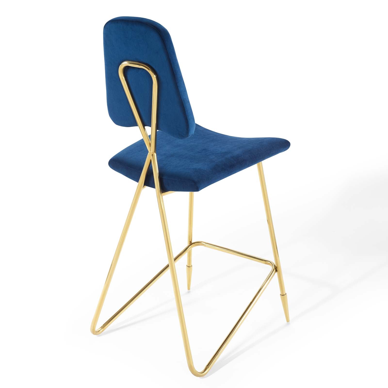 Ponder Performance Velvet Bar Stool By HouseBean