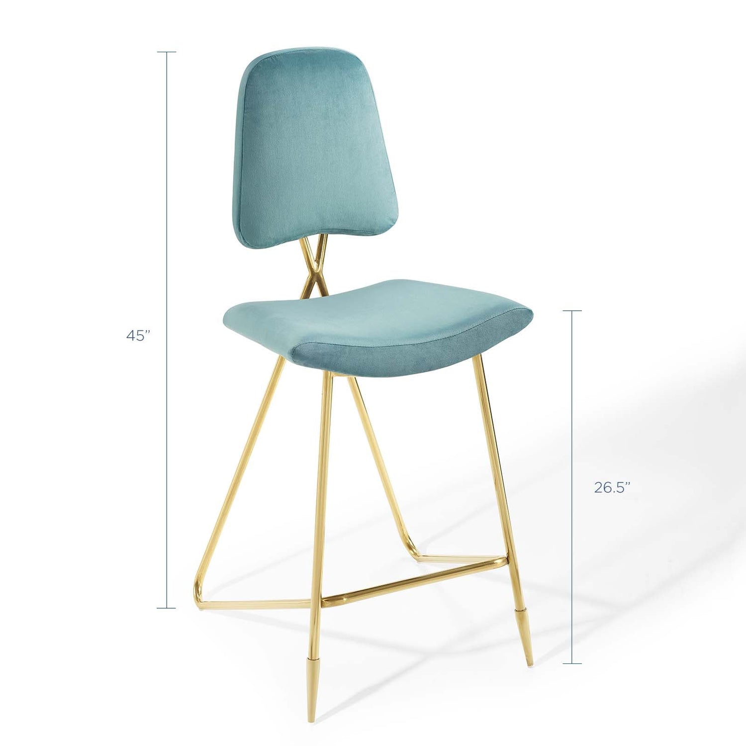 Ponder Performance Velvet Bar Stool By HouseBean