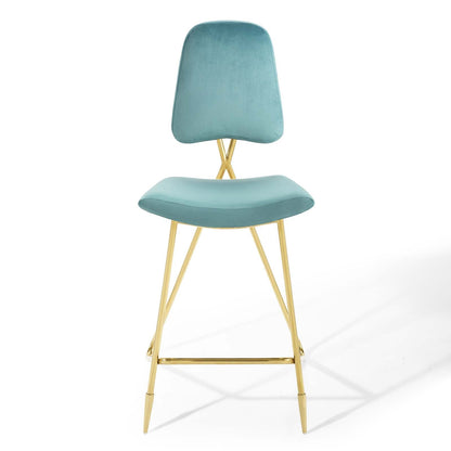 Ponder Performance Velvet Bar Stool By HouseBean