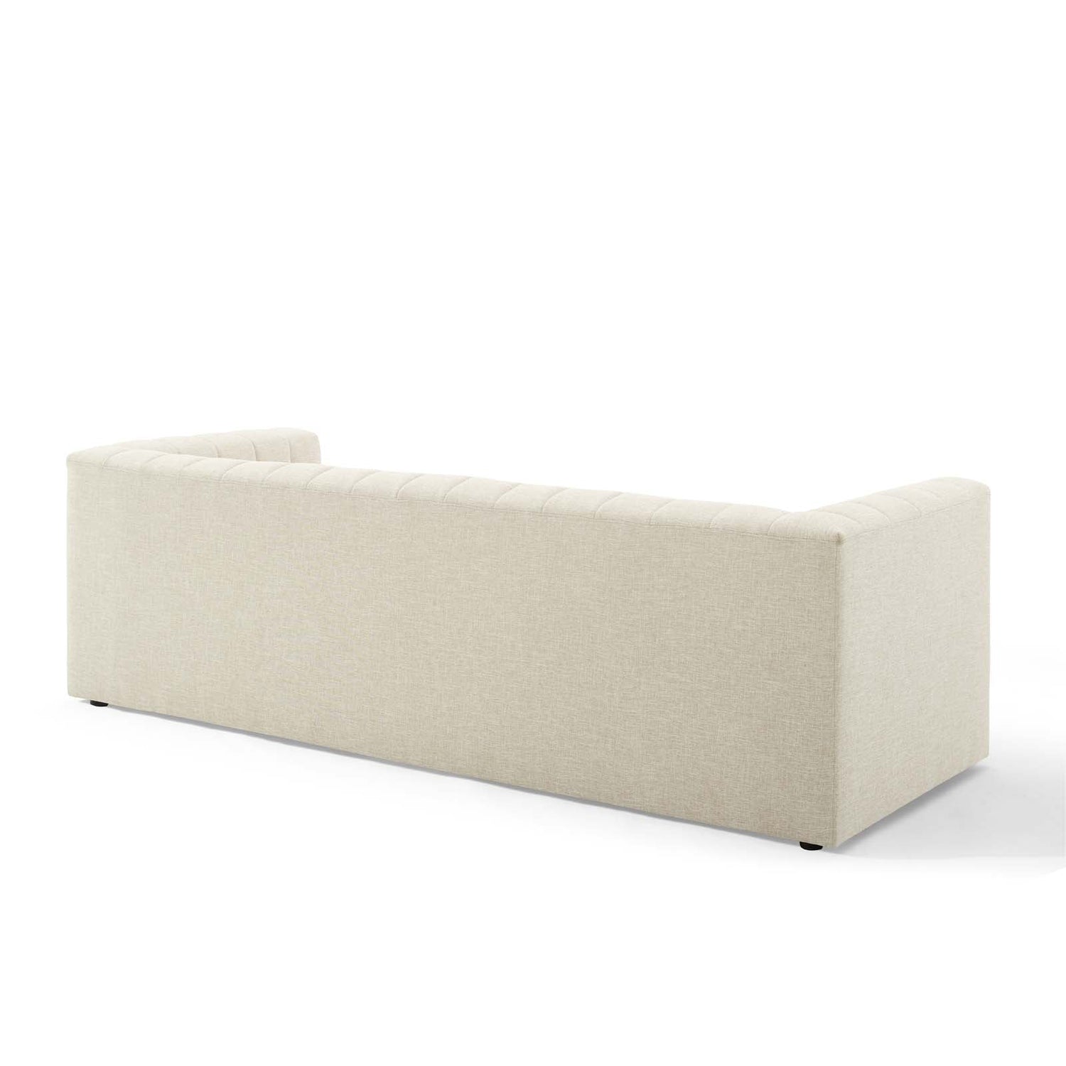 Reflection Channel Tufted Upholstered Fabric Sofa By HouseBean