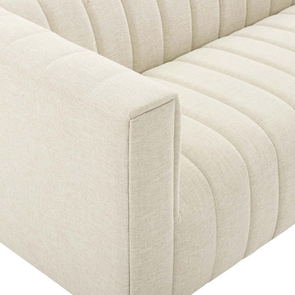 Reflection Channel Tufted Upholstered Fabric Sofa By HouseBean