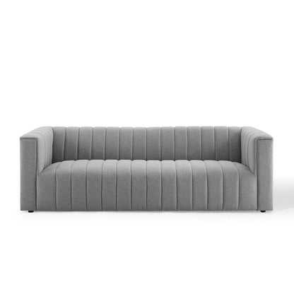 Reflection Channel Tufted Upholstered Fabric Sofa By HouseBean