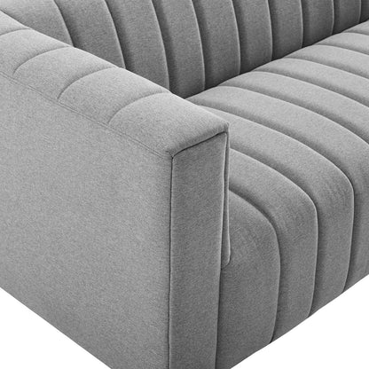 Reflection Channel Tufted Upholstered Fabric Sofa By HouseBean