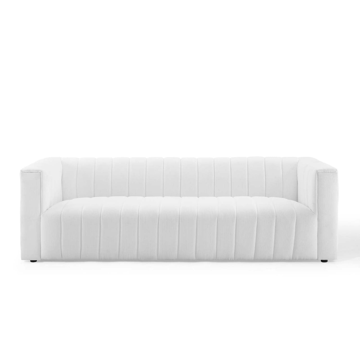 Reflection Channel Tufted Upholstered Fabric Sofa By HouseBean