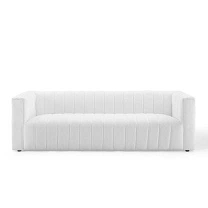 Reflection Channel Tufted Upholstered Fabric Sofa By HouseBean