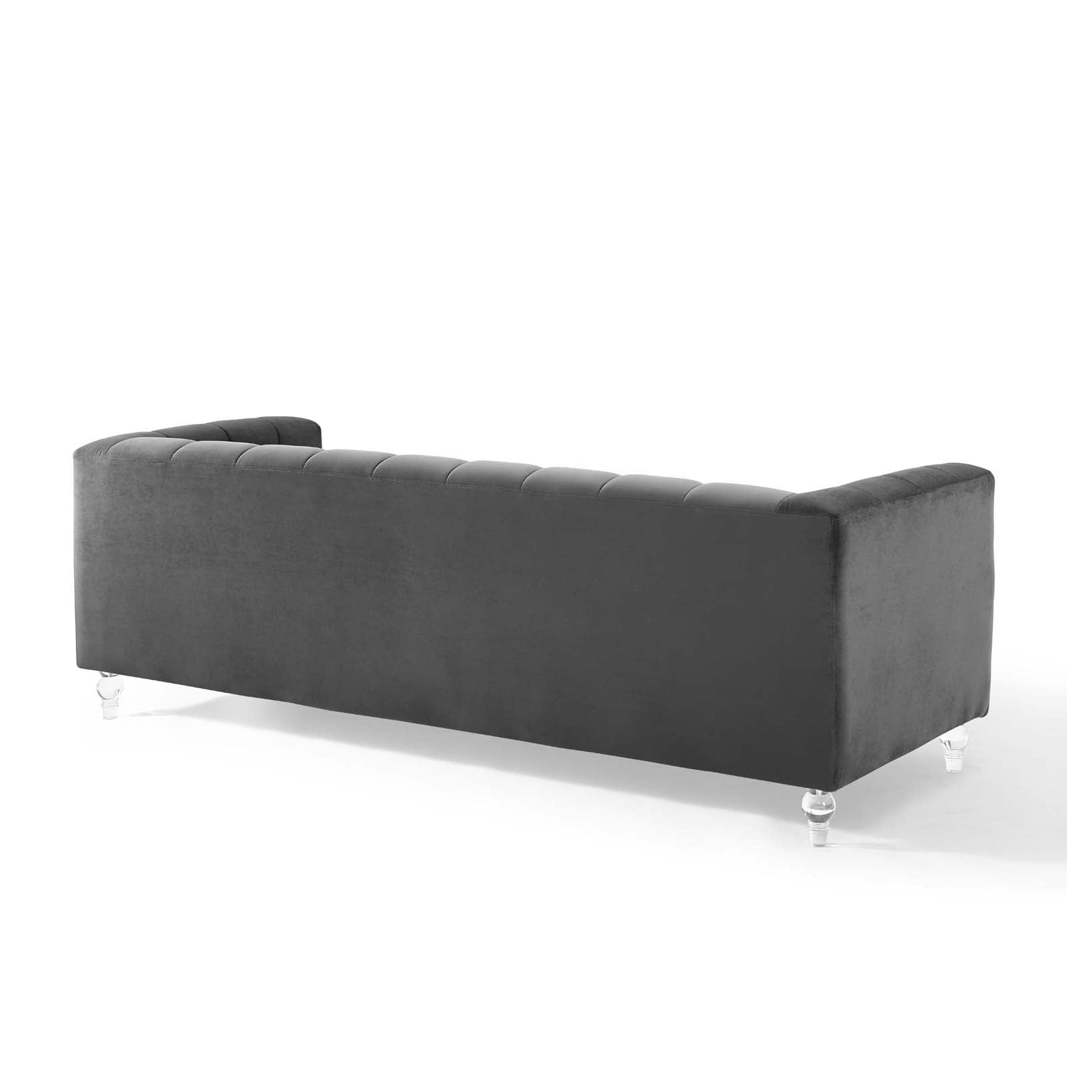 Mesmer Channel Tufted Button Performance Velvet Sofa By HouseBean