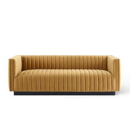 Conjure Channel Tufted Velvet Sofa By HouseBean